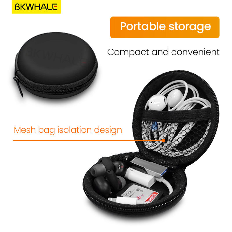 BKWHALE xách tay tai nghe túi cáp chống sốc túi sạc USB tổ chức bao bì hộp