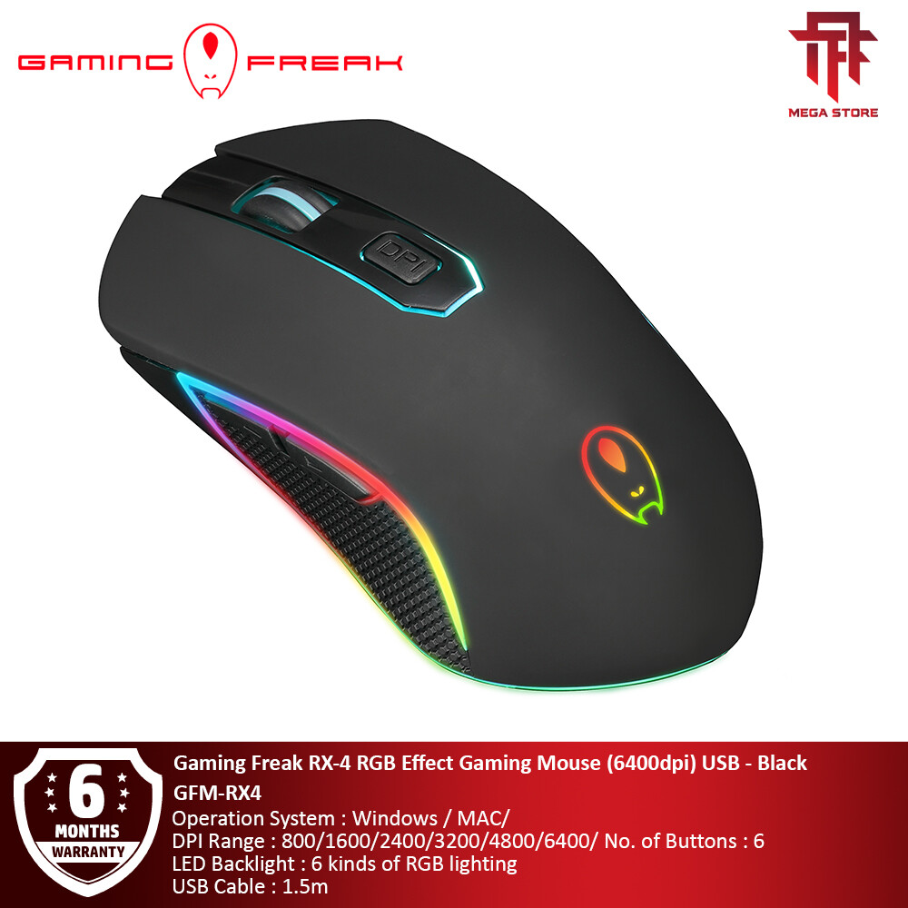 Gaming Freak Rx 4 Rgb Effect Gaming Mouse 6400dpi Usb Black Gfm Rx4 Lazada