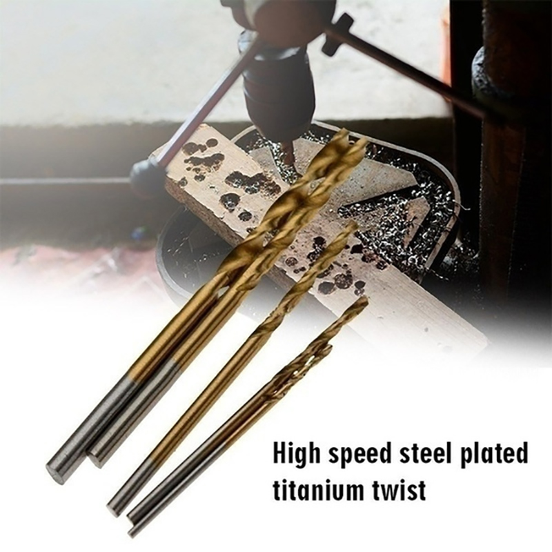 Ministar 100/50pcs Titanium Coated HSS High Speed Steel Drill Bit Set Tool