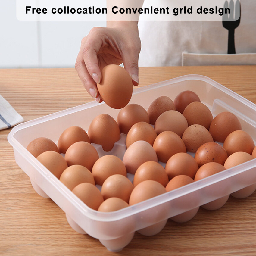 [Chất Lượng Cao 100%] Hộp Đựng Trứng Tủ Lạnh, Khay Tủ Đông Hộp Lưu Trữ Container Trường Hợp Khay Nhựa-10/20/30 Ô