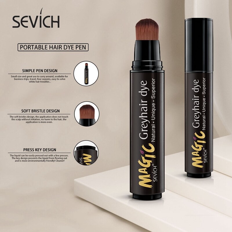 Bút Nhuộm Phủ Che Tóc Bạc SEVICH Đen Nâu Nhuộm Tóc