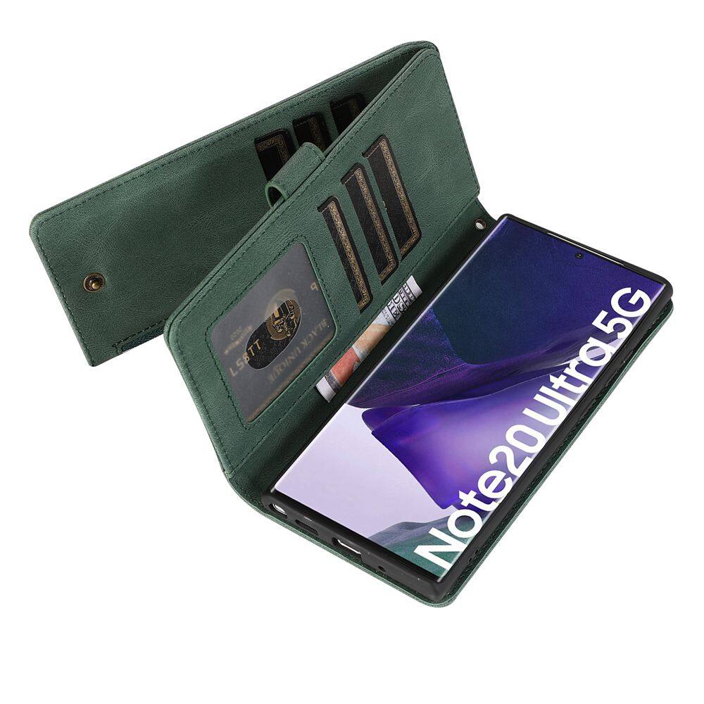 Leather Strap Handbag Case for Samsung Galaxy Note 20 Ultra 10 Plus Note10 Note20 Wallet Case Card Holder Shockproof Zipper Purse Multifunction Phone Pouch Cover
