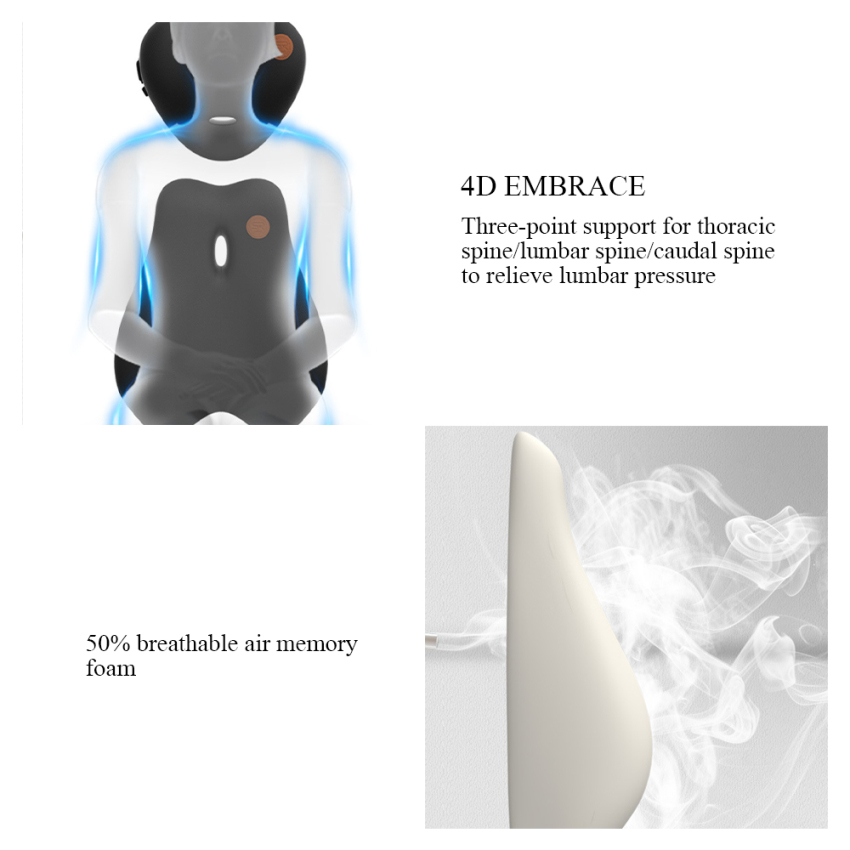 【In Stock】1PC Electric Charging Massage Neck Support Pillow /Car Seat Back Support Headrest Pillow Simulation Human Massage Car Back Travel Home Office