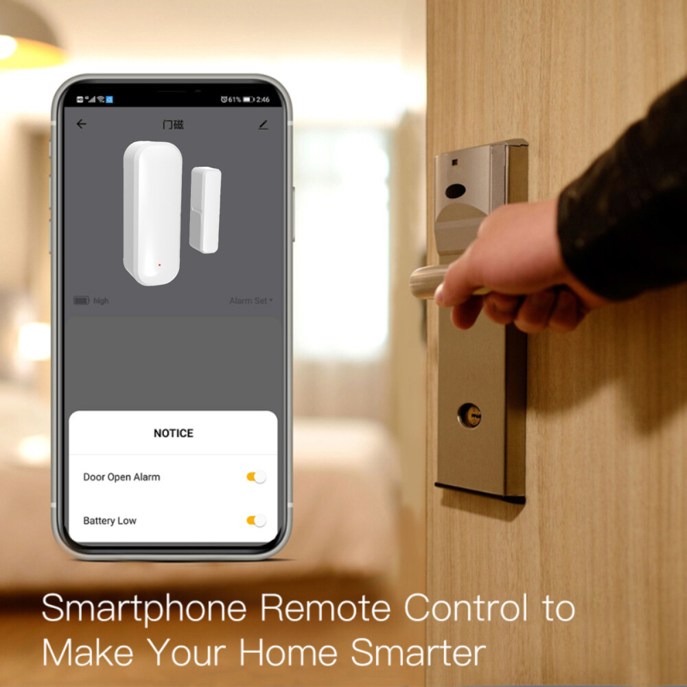 EL style Tuya ZigBee Smart Door and Window Sensor Smart Switch Wireless Door Detector APP/Voice Control Remote Alarm Smart Home