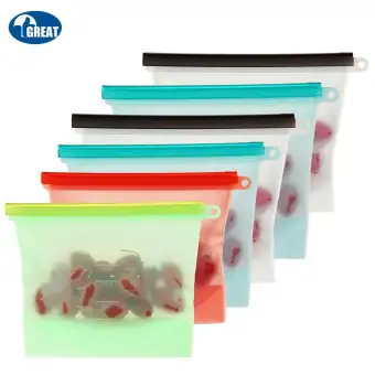 Goodgreat Sgs Fda Reusable Silicone Vacuum Food Storage Bag Kitchen Helper Fresh Keeping Sealing Vegetable And Fruit For