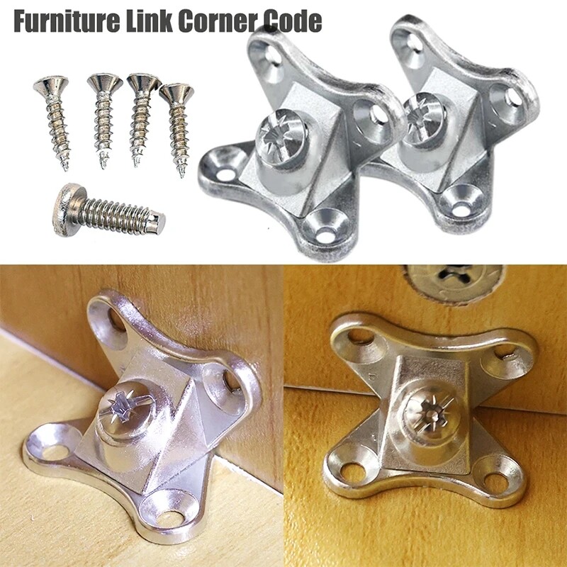 Polocat 1-10 set Furniture Handware Link Corner Code Support Connector Right Angle L Shape Bracket Holder 90 Degree Reinforced Butterfly Shaped