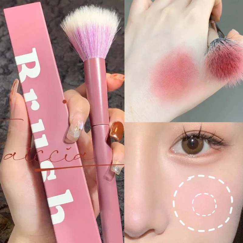 Fluffy Blush Makeup Brush Soft Professional Natural Stippling Brush Blusher Highlight Bronzer Contour Powder Beauty Tool