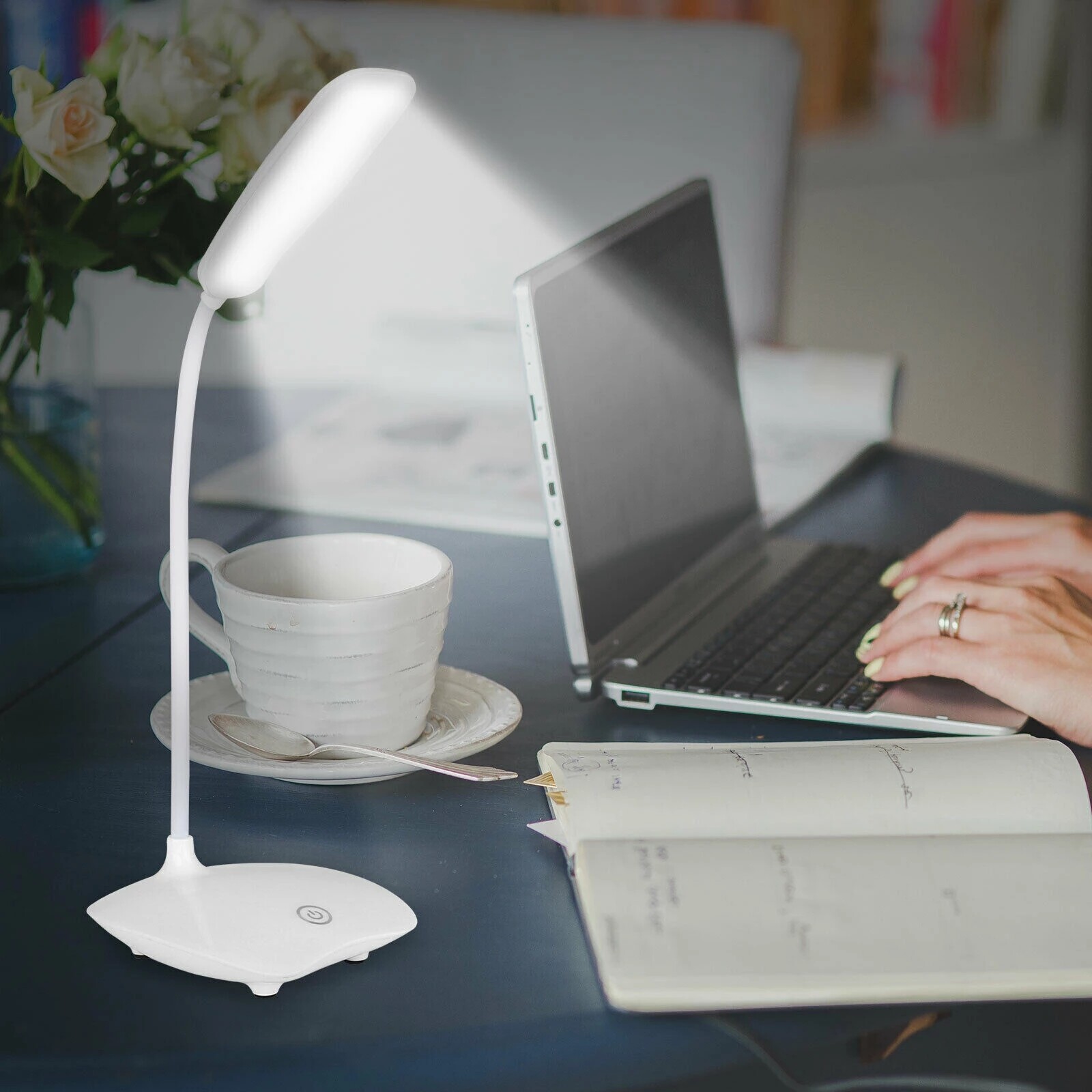 Đèn LED Để Bàn Đèn Đọc Sách Để Bàn Có Thể Điều Chỉnh Độ Sáng Sạc USB Công Tắc Cảm Ứng Xoay Gập Được Đèn Bàn Phòng Ngủ Làm Việc Học Tập