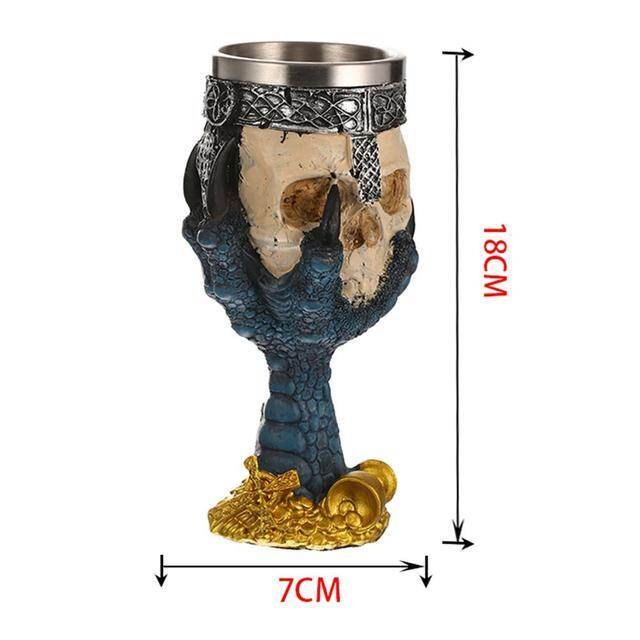 Stainless Steel Skull Mug Viking Drinking Cup Skeleton Resin Beer Stein Tankard Coffee Mug Tea Cup Halloween Gift Bar Drinkware