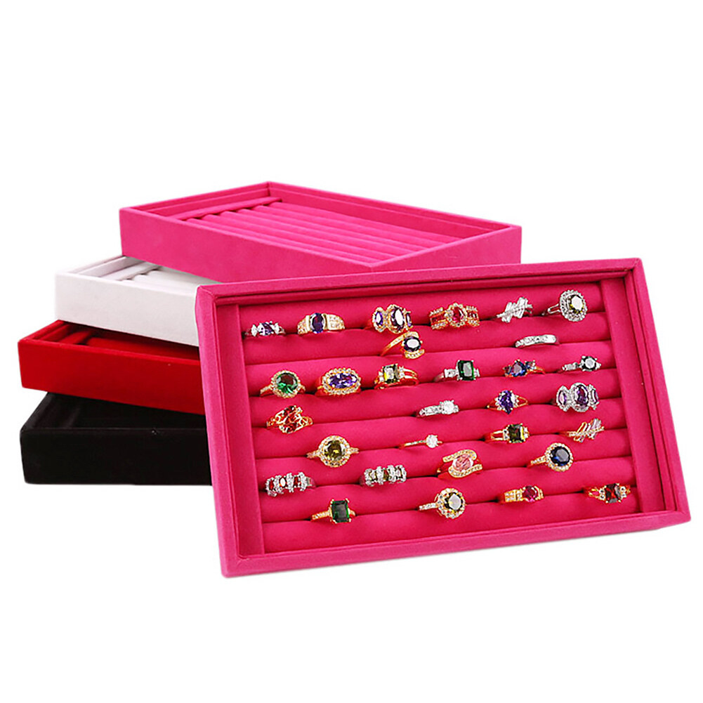 Ring Earrings Organizer Ear Studs Display Stand Holder Rack Tray Plate Box Case