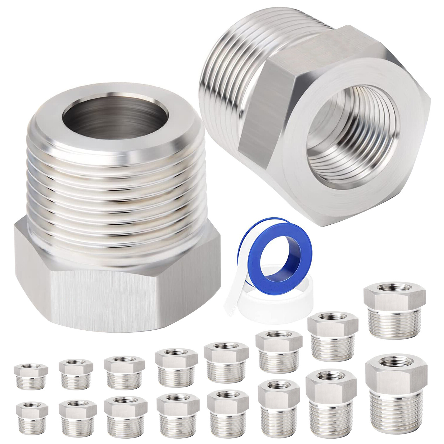 1pc 1/2" BSPT Male 14mm Hose Connector 304 Stainless Steel Hos 1PC 3/4" BSPT 1PC 1/8" BSPT Male 6mm Hose Connector 304 Stainless Steel Hose