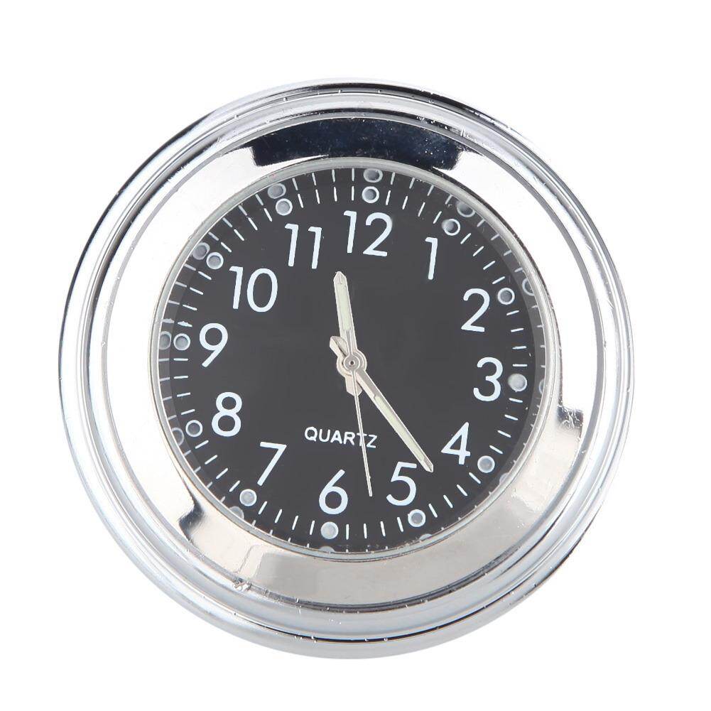 7/8 Universal Chrome Motorcycle Waterproof Handlebar Mount Clock black