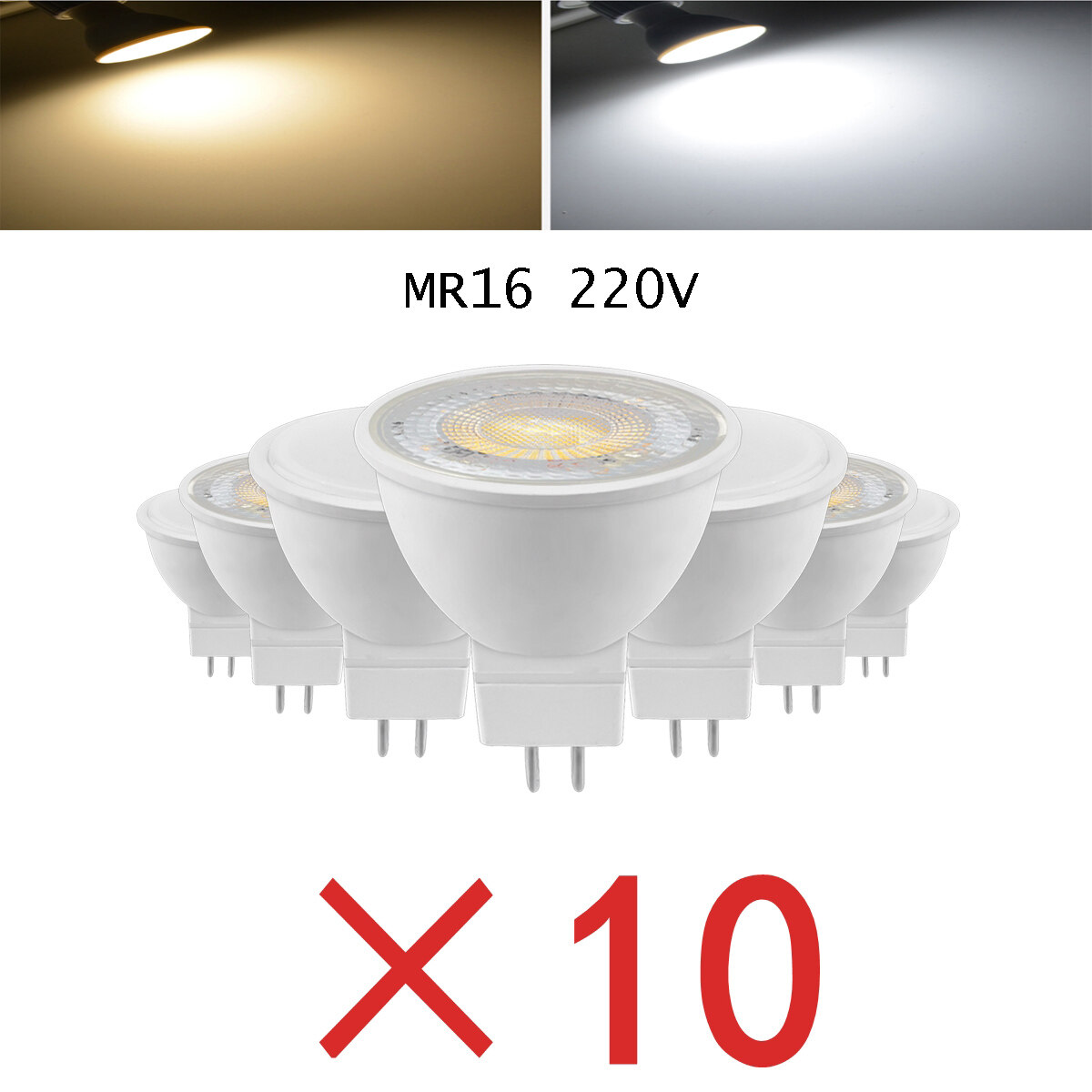 Ranpo 10 pccs lot 7w dimmable spot light bulb mr16 220v 240v led