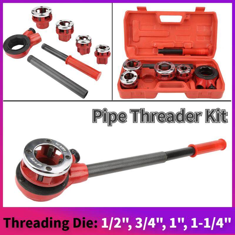 4 Dies Case Iron Manual Plumber Pipe Threading Set 1//2/" 3//4/" 1/" 1-1//4/" Threader