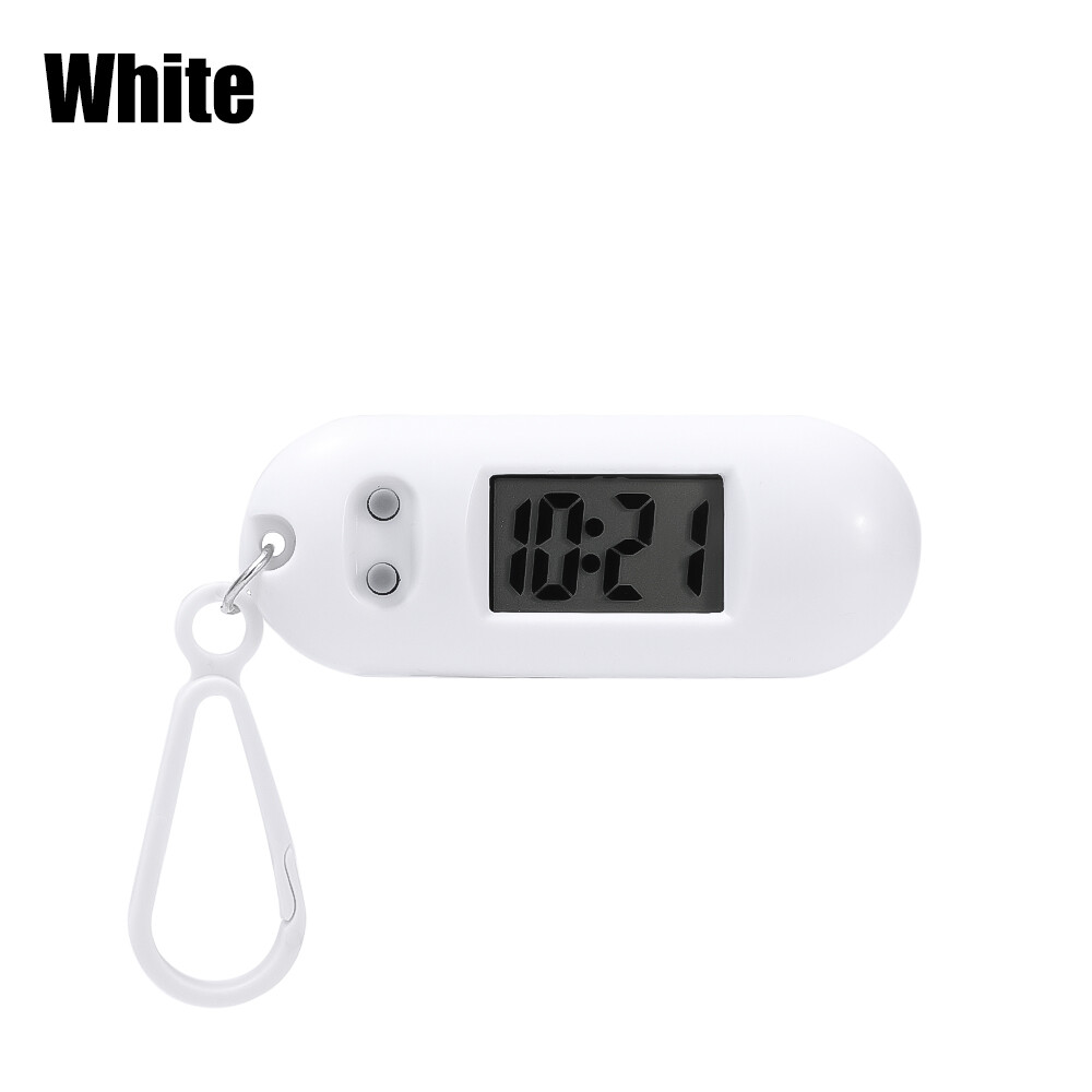 Student Mini Portable Silent Electronic Clock with Keychain Electronic Oval Watch LCD Digital Table Time Display Clock Hanging Key Chain