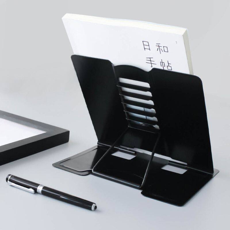 Portable Metal Adjustable Reading Book Holder Support Document Shelf Bookstand
