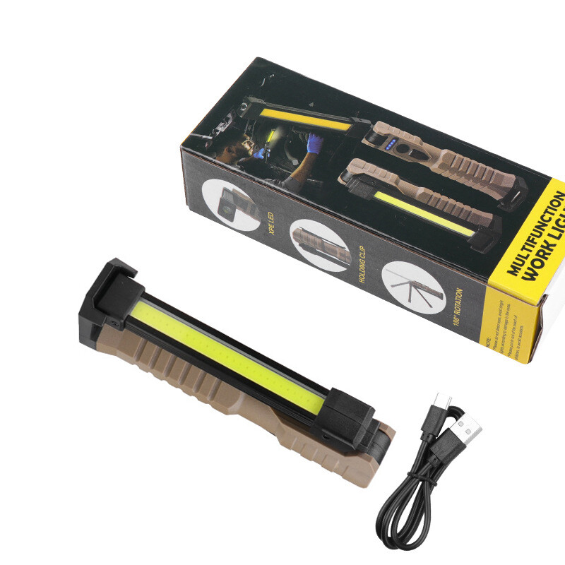 Đèn pin LED COB di động spotlight có thể sạc qua USB Đèn làm việc 7 chế độ đèn lồng đèn pin cắm trại đèn khẩn cấp