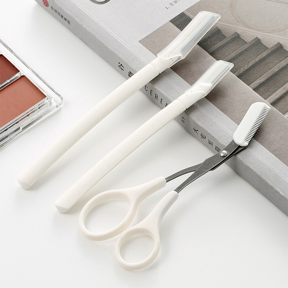 Eyebrow Trimmer Eyebrow with Comb White Transparent Beginner Eyebrow Trimmer Set