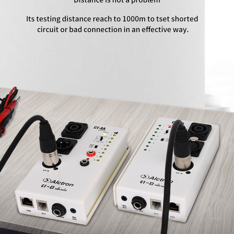 Alctron CT-8 professional multi-purpose audio cable tester line test instrument engineering wiring separation test