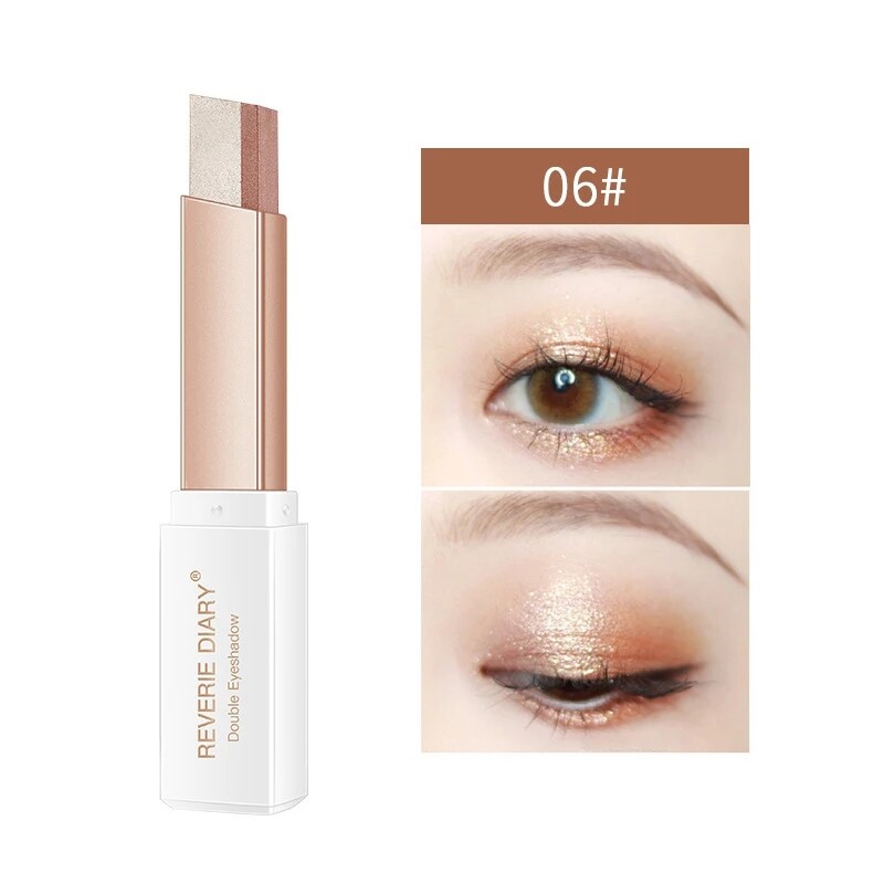 Portable stereo stick shadow gradient shimmer dual color eye shadow pen water proof easy to use makeup eyeshadow