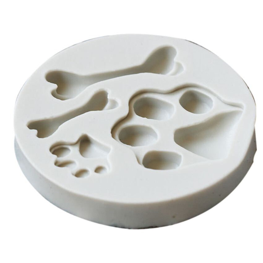DIY Clay Mold Footprint Bones Silicone Fondant Mold Candy Chocolate Fondant Cake Decorating Tool