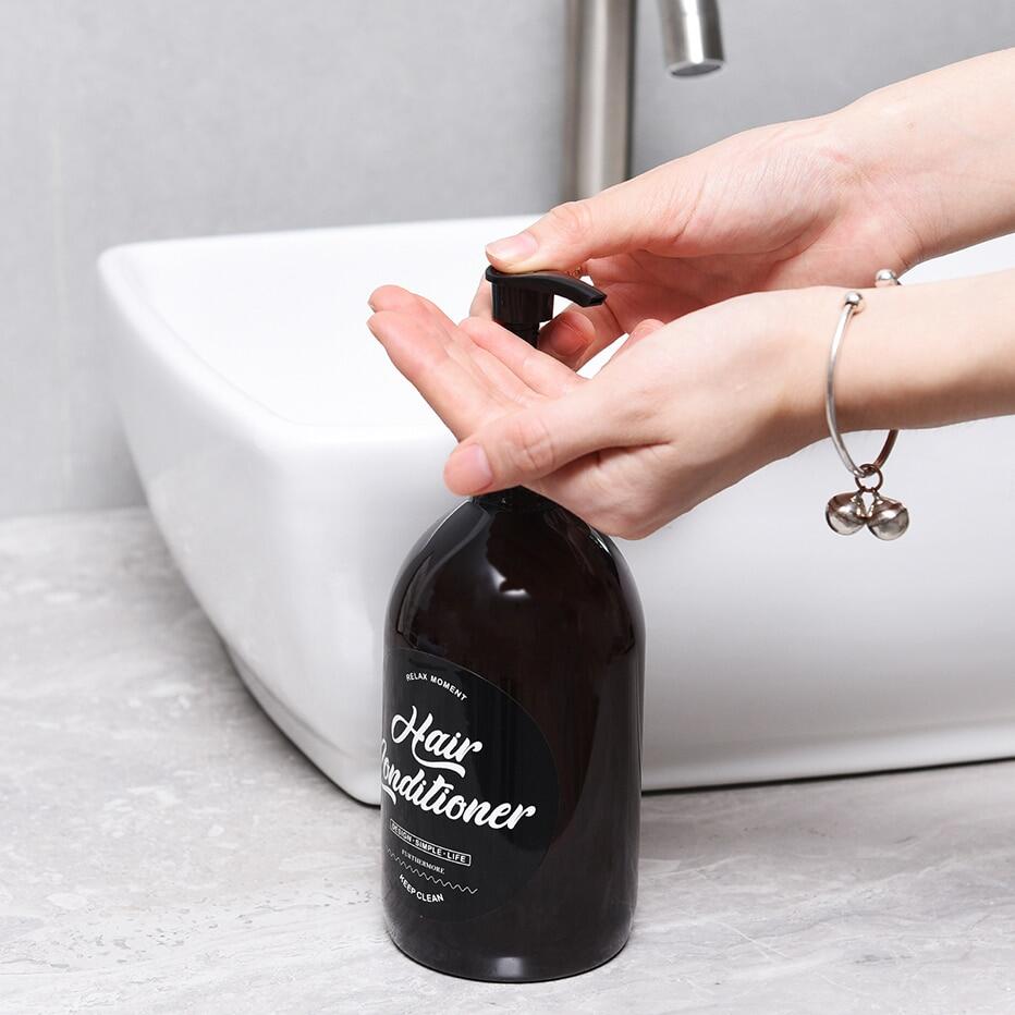 1000Ml Refillable Shampoo Dispenser Empty Conditioner Bottle With Pump Soap Dispenser Bottle Plastic Press Lotion Container