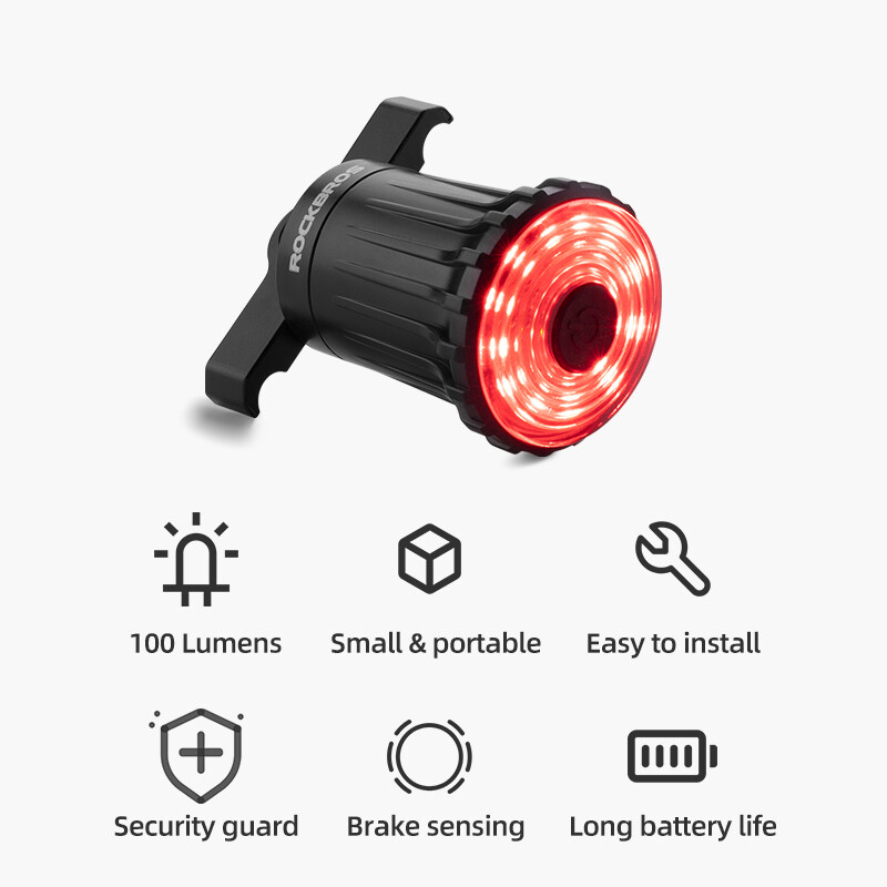 ROCKBROS Bike Light Bicycle 100Lumen Tail light Smart Brake Light Lightweight Seatpost light Saddle light Bike Accessories