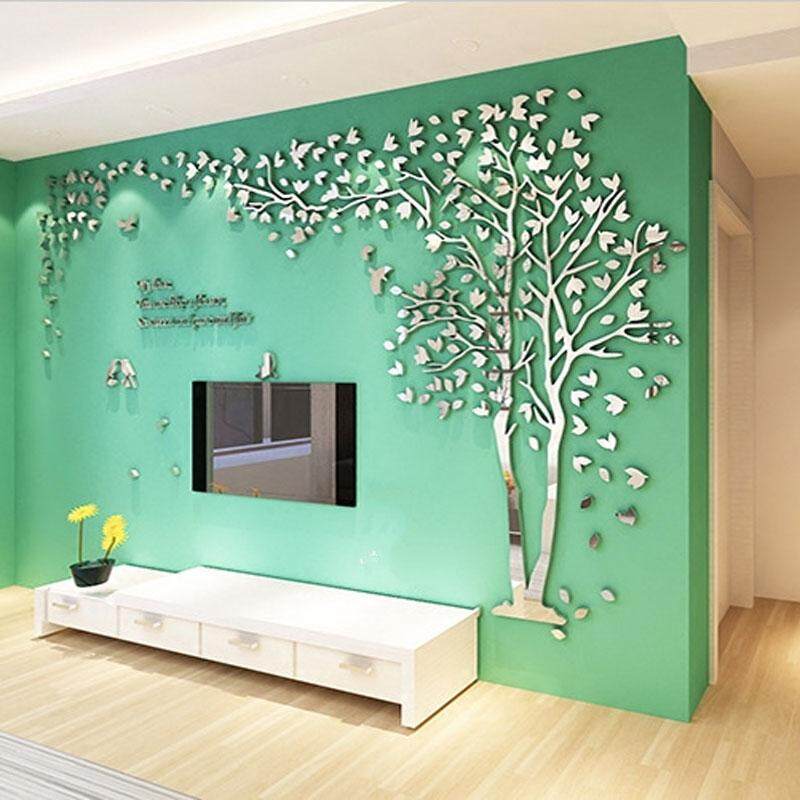 Acrylic Sáng Tạo Cặp Đôi Cây Trang Trí Nhà Stereo Dán Tường TIVI Lưng Ghế Sofa Tường POSTER Trang Trí Năm Mới