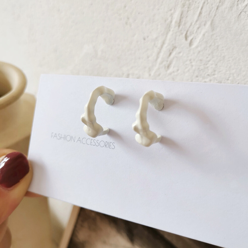 Sanhe Personality Irregular C-shaped Ear Ring S925 Temperament Net Red Ins Wind Earrings Simple Short Jewelry