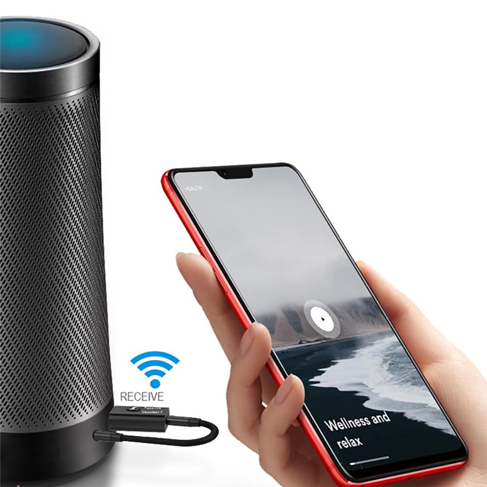 BOKEWU Bộ Chuyển Đổi USB Không Dây 2 Trong 1 Bluetooth 5.0 Bộ Thu Phát Âm Thanh Dongle Âm Nhạc Cho Máy Tính Máy Tính Xách Tay Loa Tai Nghe