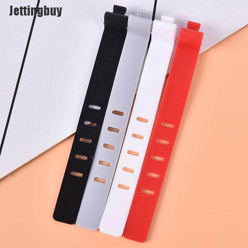 [Jettingbuy] 2PCS Silicone Phone Data Cable Winder Earphone Clip Charger Organizer Cable Tie Black