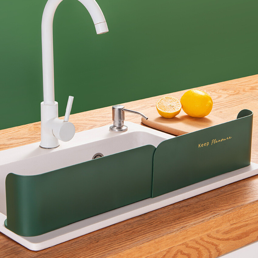 Multi-Function Sink Flip Shelf Anti-Splash Retractable Storage Drain Basket Kitchen Sink Sink Shelf