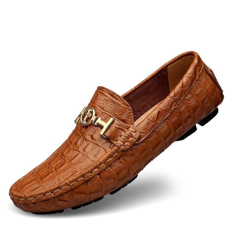 YUANLAN Big Size 36-50 Men Genuine Leather Shoes Slip On Black Shoes Real Leather Loafers Mens Moccasins Shoes Italian Designer Shoes