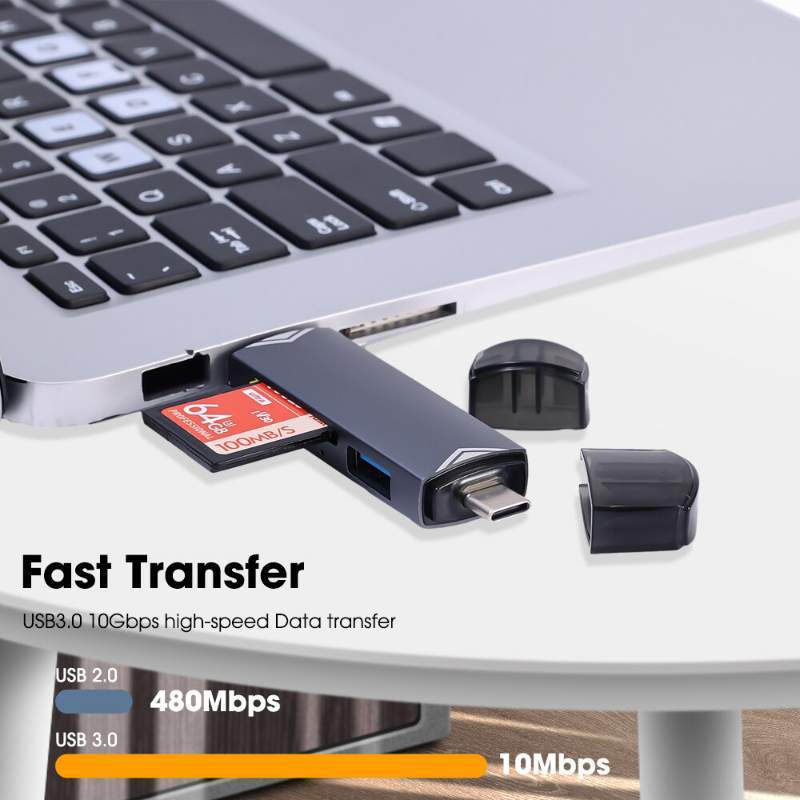 6 Trong 1 đầu đọc thẻ OTG USB3.0 Để Micro USB Type C Adapter ổ đĩa flash Thông Minh đầu đọc thẻ nhớ TF mini máy ảnh SD Cardreader