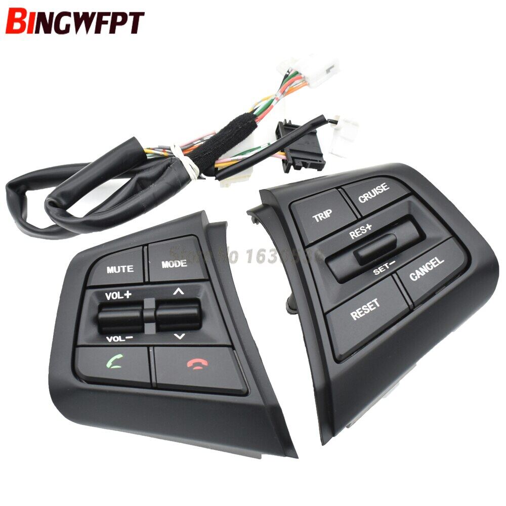Nút Điều Khiển Hành Trình Vô Lăng Ô Tô Nút Âm Lượng Điều Khiển Từ Xa Kèm Dây Cáp Cho Hyundai Ix25 (Creta) 1.6L 2015-2019