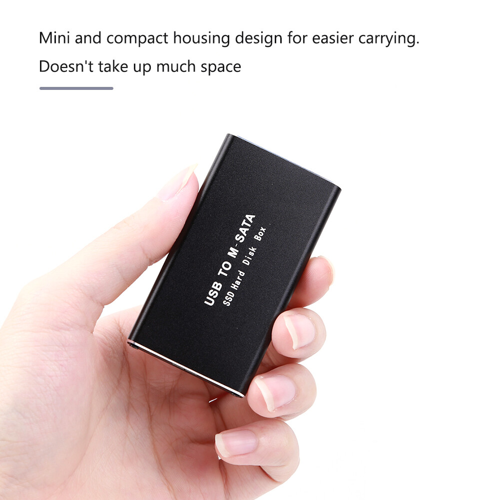 Mobile HDD Case mSATA to Type-C 3.1 Adapter Hard Drive Enclosure SSD Disk Box for Notebook
