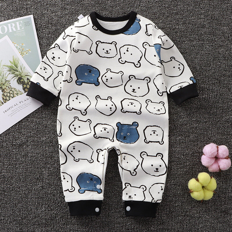 Fashion Cartoon baby girls boys clothes jumpsuit 0-12month kids clothes cotton newborn Baby Clothes