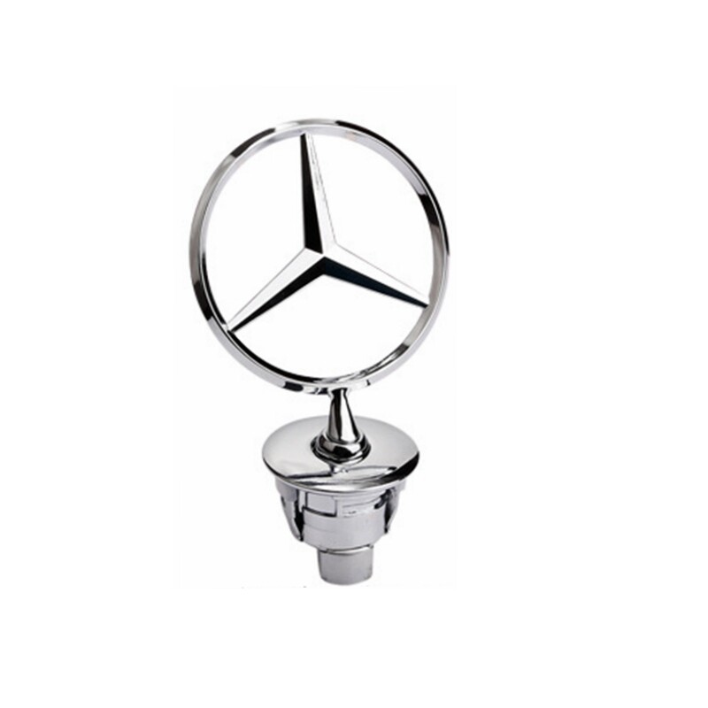 Vertical front hood logo for Mercedes Benz stand bonnet emblem Silver Front badge W210 W220 W211