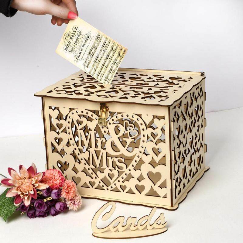 Au Wishing Well Card Box Decorative Wood Carved Wedding Engagement Party Rustic