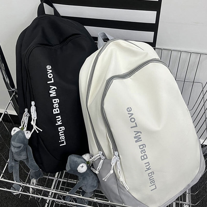 HS Student backpack fashion large capacity Korean version schoolbag letter printing nylon backpack