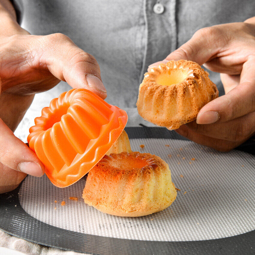 6/12pcs Silicone cupcake chén nướng 6 gói, tái sử dụng & không dính giấy lót bánh cupcake muffin chủ sở hữu thiết lập cho Đảng Halloween Giáng sinh, dễ lau chùi Pastry Khuôn Muffin