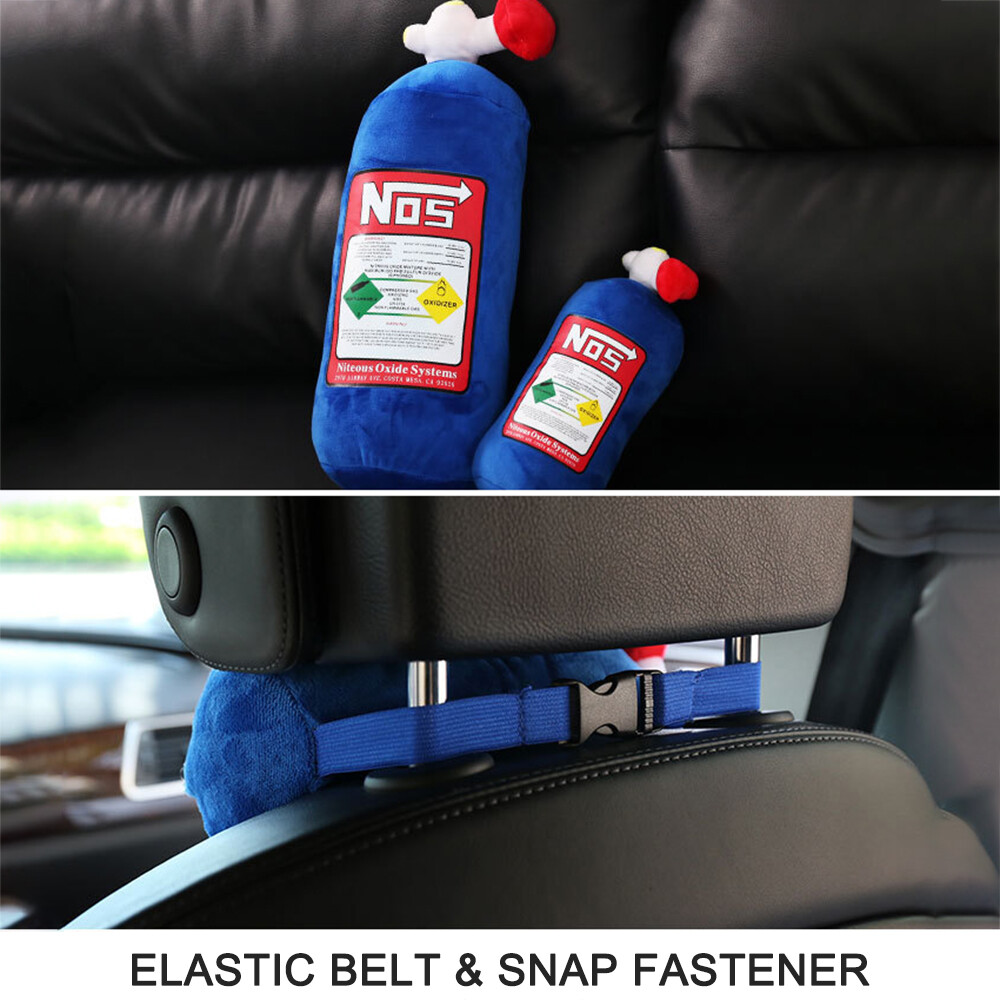 NOS Nitrous Oxide Bottle Pillow Car Decor Backrest Cushion Creative Plush Pillow