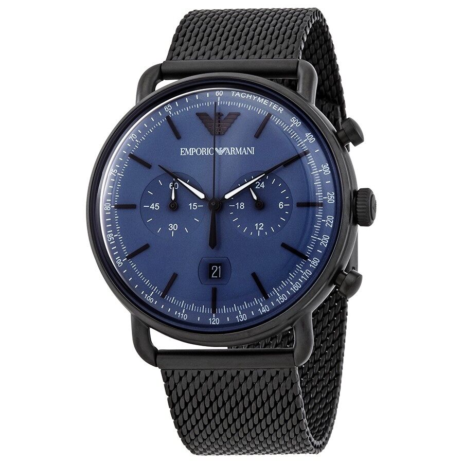 armani blue dial watch