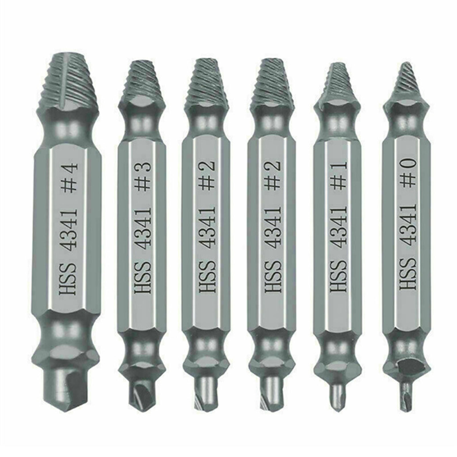 6Pcs Broken Screw Extractors Set Stripped Damaged Screw Remover Tool