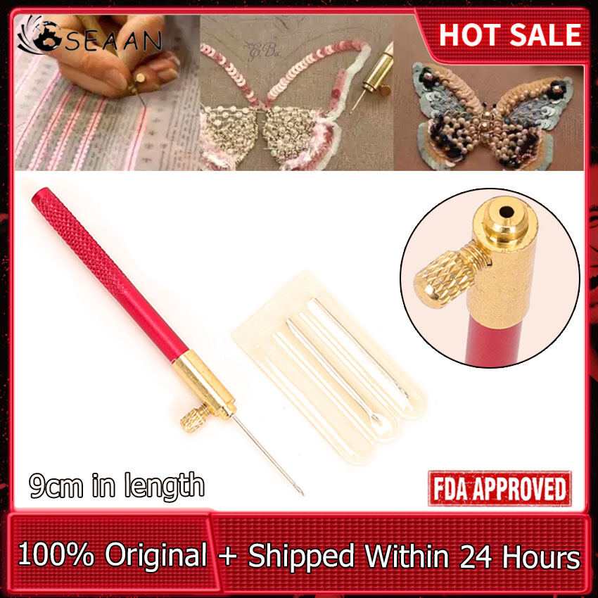 Tambour Crochet Hook with 3 Needles Set Embroidery Beading Needle Tools Kit for Hand Craft Sewing Knitting
