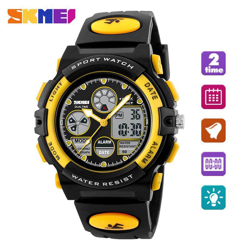 SKMEI Brand Watch For kids 1163 Kids Sports Watches For Boys Waterproof Military Dual Display Wristwatches LED Waterproof Watch Gift For Kids Malaysia