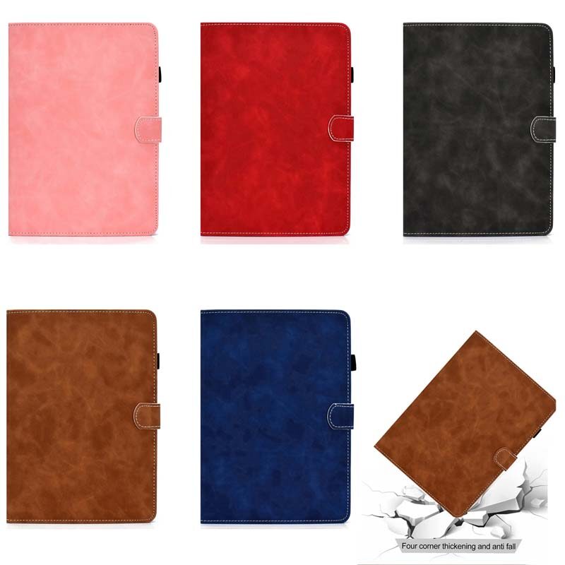 Flip Cover for 2020 Amazon Kindle Fire HD8 Casing HD8 Plus Business Solid Color Soft TPU Case with Card Slot Stand