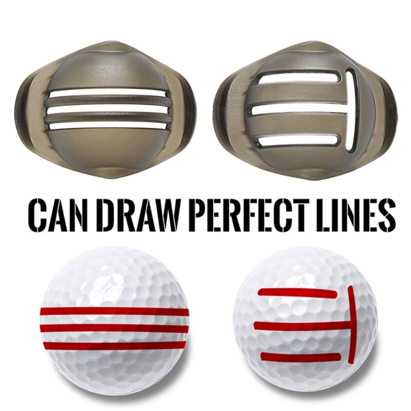 【New Arrival】 2Pcs/set Golf Ball Line Marker Drawing Marking Alignment Tool Marking Template Mark Sign Tool with Golf Ball Marker Pens
