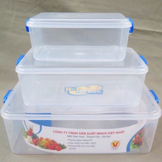 Set 3 box container plastic food Vietnam Japanese