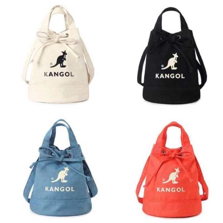 Kangol Korean Kangaroo Canvas Bag Women's Messenger Bag Bucket Bag New Products in Stock Casual Tote Bag Sh